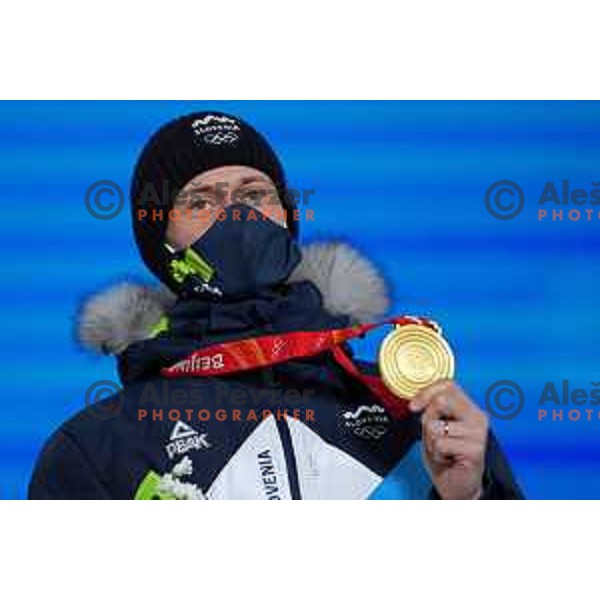 Peter Prevc of Slovenia Ski jumping Olympic team, gold medalist in Mix Team Competition in Zhangjiakou venue of Beijing 2022 Winter Olympic Games, China on February 7, 2022