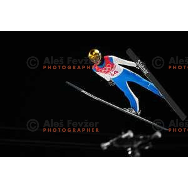 Peter Prevc (SLO) competes in Ski Jumping Normal Hill Competition in Zhangjiakou venue of Beijing 2022 Winter Olympic Games, China on February 12, 2022