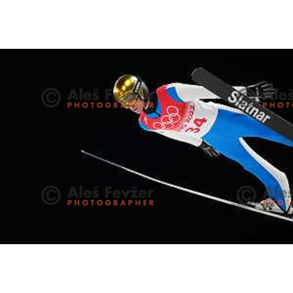 Peter Prevc (SLO) competes in Ski Jumping Normal Hill Competition in Zhangjiakou venue of Beijing 2022 Winter Olympic Games, China on February 12, 2022