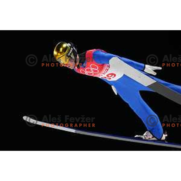 Timi Zajc (SLO) competes in Ski Jumping Normal Hill Competition in Zhangjiakou venue of Beijing 2022 Winter Olympic Games, China on February 12, 2022