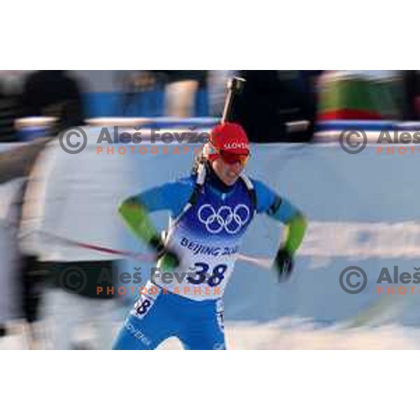 Miha Dovzan (SLO) competes in Men’s Biathlon Sprint 10 km in Zhnagjiakou at Beijing 2022 Winter Olympic Games, China on February 12, 2022