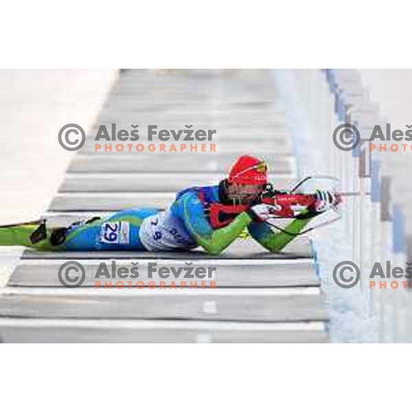 Jakov Fak (SLO) competes in Men’s Biathlon Sprint 10 km in Zhnagjiakou at Beijing 2022 Winter Olympic Games, China on February 12, 2022