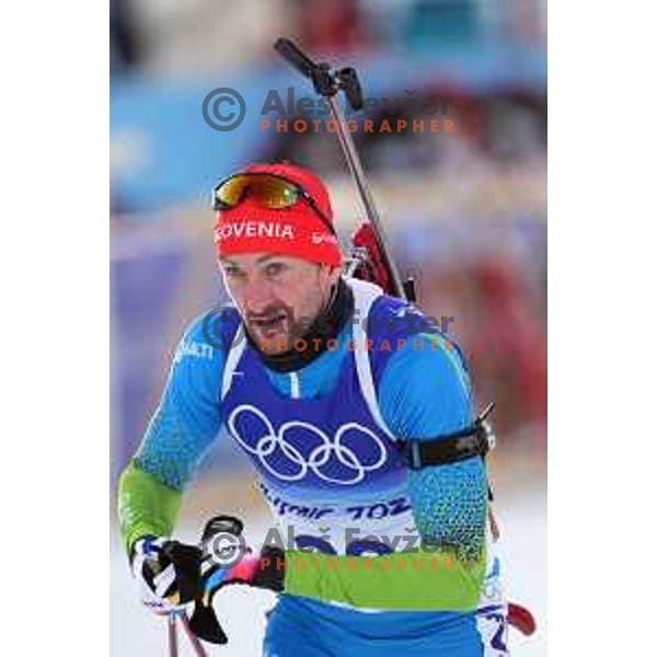 Jakov Fak (SLO) competes in Men’s Biathlon Sprint 10 km in Zhnagjiakou at Beijing 2022 Winter Olympic Games, China on February 12, 2022