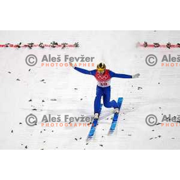 Timi Zajc (SLO) competes in Ski Jumping Normal Hill Competition in Zhangjiakou venue of Beijing 2022 Winter Olympic Games, China on February 12, 2022