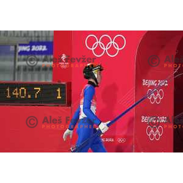 Timi Zajc (SLO) competes in Ski Jumping Normal Hill Competition in Zhangjiakou venue of Beijing 2022 Winter Olympic Games, China on February 12, 2022