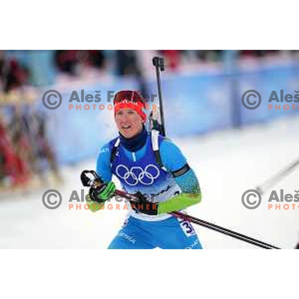 Miha Dovzan (SLO) competes in Men’s Biathlon Sprint 10 km in Zhnagjiakou at Beijing 2022 Winter Olympic Games, China on February 12, 2022