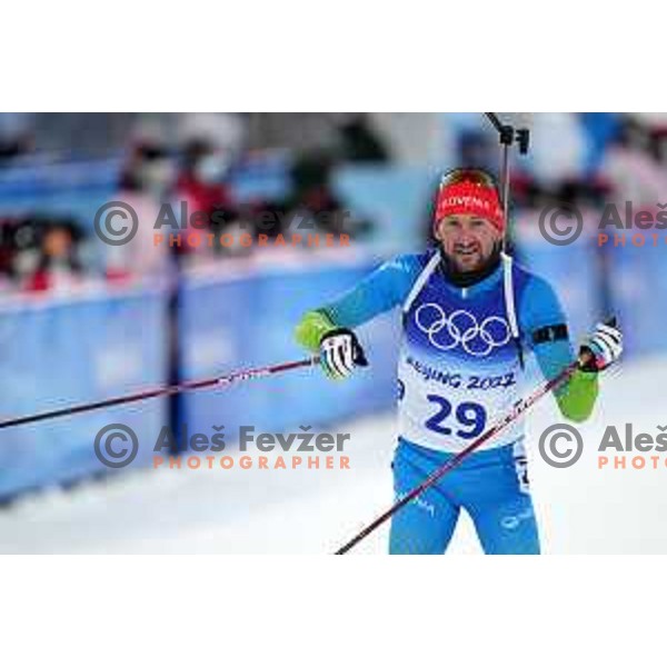 Jakov Fak (SLO) competes in Men’s Biathlon Sprint 10 km in Zhnagjiakou at Beijing 2022 Winter Olympic Games, China on February 12, 2022