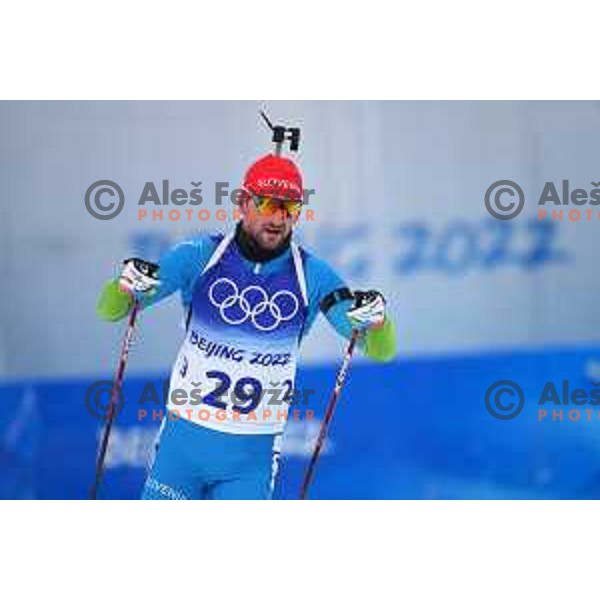 Jakov Fak (SLO) competes in Men’s Biathlon Sprint 10 km in Zhnagjiakou at Beijing 2022 Winter Olympic Games, China on February 12, 2022