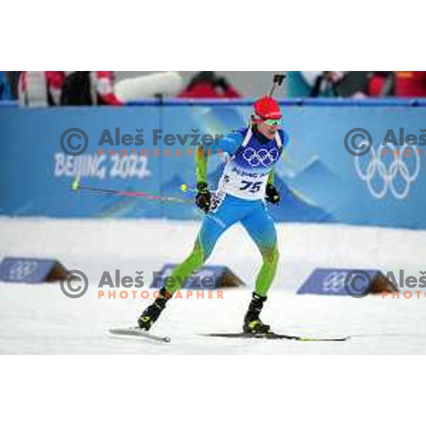 Lovro Planko (SLO) competes in Men’s Biathlon Sprint 10 km in Zhnagjiakou at Beijing 2022 Winter Olympic Games, China on February 12, 2022