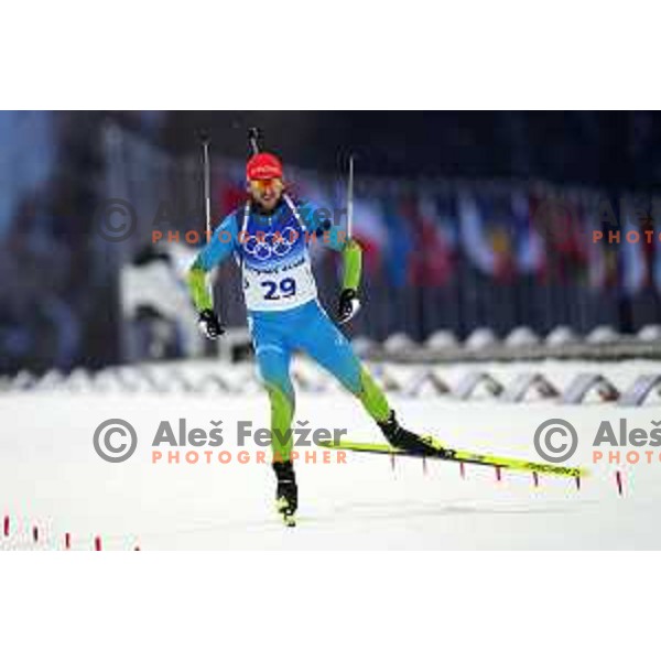 Jakov Fak (SLO) competes in Men’s Biathlon Sprint 10 km in Zhnagjiakou at Beijing 2022 Winter Olympic Games, China on February 12, 2022