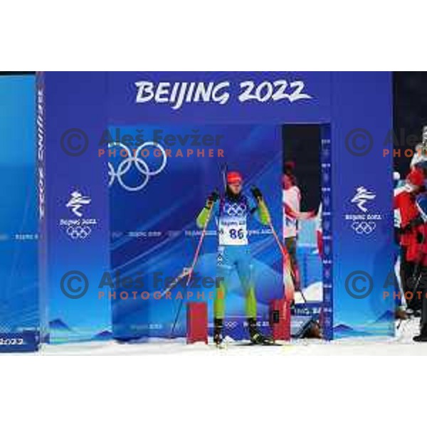 Rok Trsan (SLO) competes in Men’s Biathlon Sprint 10 km in Zhnagjiakou at Beijing 2022 Winter Olympic Games, China on February 12, 2022