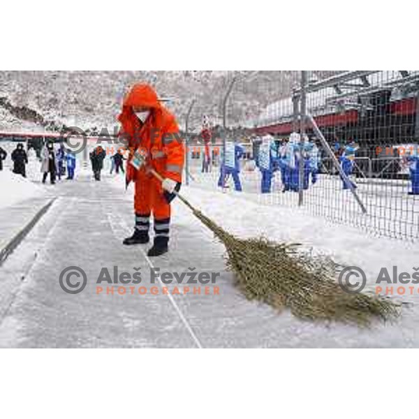Weather delay at Men\'s Giant slalom in Yanging National Alpine Centre, Beijing 2022 Winter Olympic Games, China on February 13, 2022