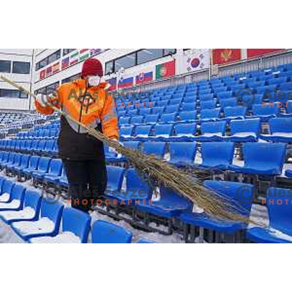 Weather delay at Men\'s Giant slalom in Yanging National Alpine Centre, Beijing 2022 Winter Olympic Games, China on February 13, 2022