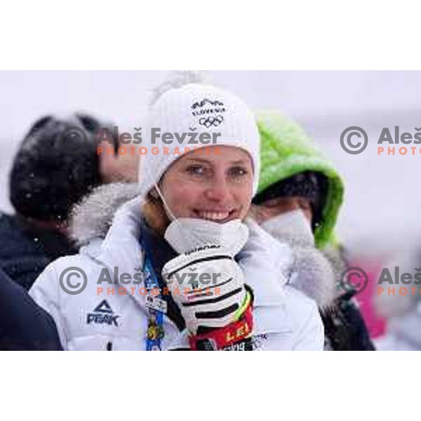 Zan Kranjec(SLO), Olympic silver medalist in Men\'s Giant slalom in Yanging National Alpine Centre, Beijing 2022 Winter Olympic Games, China on February 13, 2022