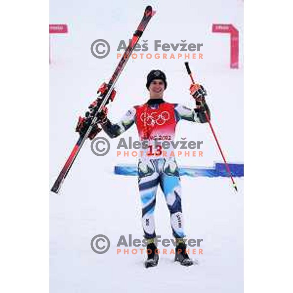 Zan Kranjec(SLO), Olympic silver medalist in Men\'s Giant slalom in Yanging National Alpine Centre, Beijing 2022 Winter Olympic Games, China on February 13, 2022