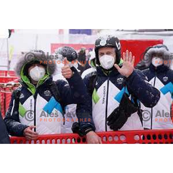 Zan Kranjec(SLO), Olympic silver medalist in Men\'s Giant slalom in Yanging National Alpine Centre, Beijing 2022 Winter Olympic Games, China on February 13, 2022