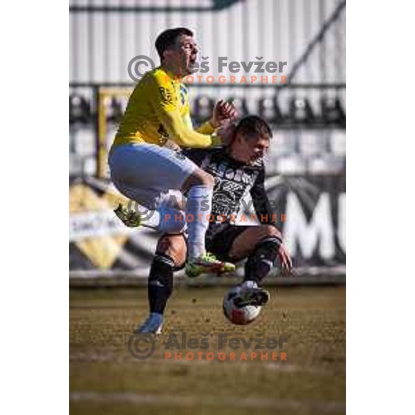 in action during Prva liga Telemach football match between NS Mura and Bravo in Fazanerija, Murska Sobota, Slovenia on February 13, 2022. Photo: Jure Banfi/www.alesfevzer.com