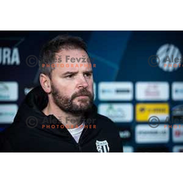 Damir Contala, head coach of Mura at the press conference after Prva liga Telemach football match between NS Mura and Bravo in Fazanerija, Murska Sobota, Slovenia on February 13, 2022. Photo: Jure Banfi/www.alesfevzer.com