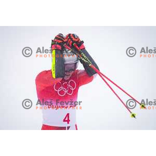 Marco Odermatt (SUI), Olympic gold medalist in Men\'s Giant slalom in Yanging National Alpine Centre, Beijing 2022 Winter Olympic Games, China on February 13, 2022