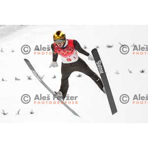 Lovro Kos (SLO) at Ski Jumping Men’s Team Competition in Zhangjiakou venue of Beijing 2022 Winter Olympic Games, China on February 14, 2022 