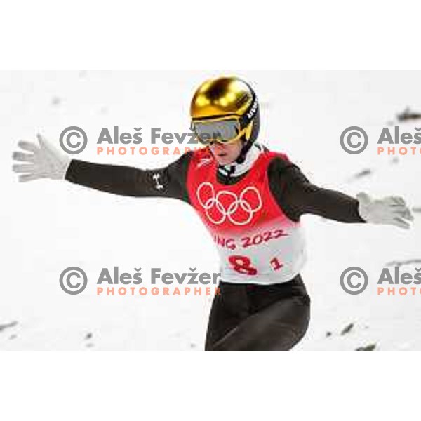 Lovro Kos (SLO) at Ski Jumping Men’s Team Competition in Zhangjiakou venue of Beijing 2022 Winter Olympic Games, China on February 14, 2022 