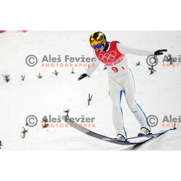 Halvor Granerud (NOR) at Ski Jumping Men’s Team Competition in Zhangjiakou venue of Beijing 2022 Winter Olympic Games, China on February 14, 2022 