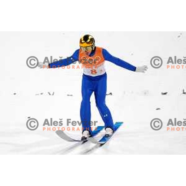 Timi Zajc (SLO) at Ski Jumping Men’s Team Competition in Zhangjiakou venue of Beijing 2022 Winter Olympic Games, China on February 14, 2022 