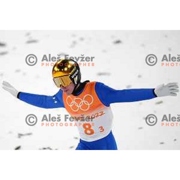 Timi Zajc (SLO) at Ski Jumping Men’s Team Competition in Zhangjiakou venue of Beijing 2022 Winter Olympic Games, China on February 14, 2022 