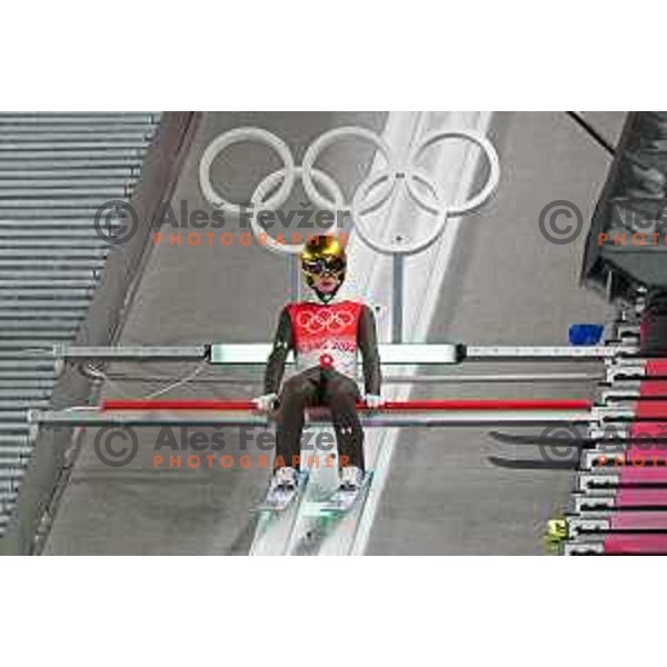 Lovro Kos (SLO) at Ski Jumping Men’s Team Competition in Zhangjiakou venue of Beijing 2022 Winter Olympic Games, China on February 14, 2022