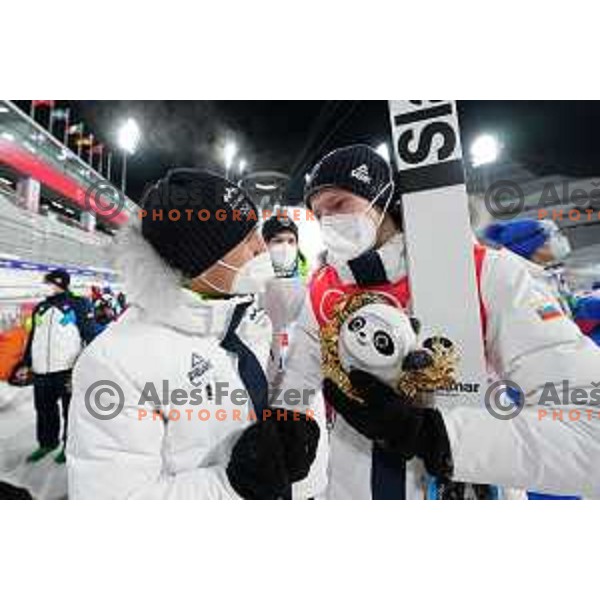 Tomaz Barada and Lovro Kos at Ski Jumping Men’s Team Competition in Zhangjiakou venue of Beijing 2022 Winter Olympic Games, China on February 14, 2022