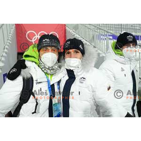 Gorazd Pogorelcnik and Tomaz Barada at Ski Jumping Men’s Team Competition in Zhangjiakou venue of Beijing 2022 Winter Olympic Games, China on February 14, 2022