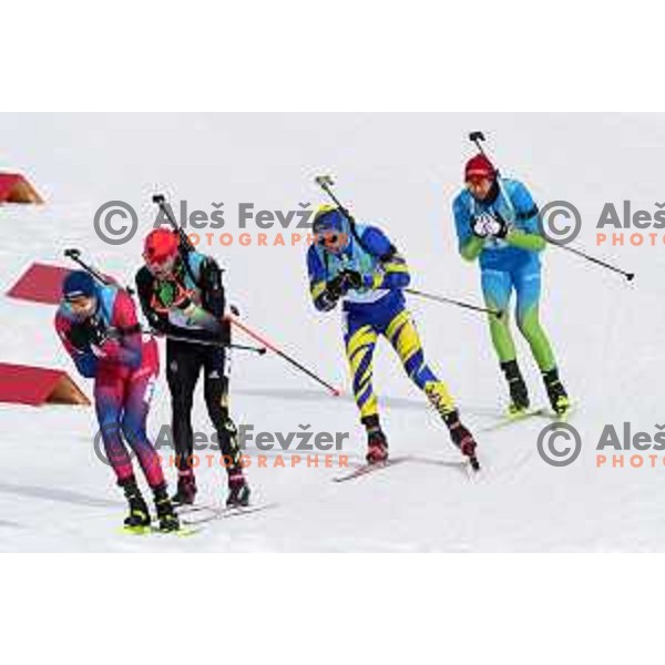 Jakov Fak of Slovenia competes in Men’s Biathlon Team relay 4x7.5 km in Zhangjiakou venue of Beijing 2022 Winter Olympic Games, China on February 15, 2022 