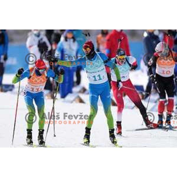 Lovro Planko and Jakov Fak of Slovenia competes in Men’s Biathlon Team relay 4x7.5 km in Zhangjiakou venue of Beijing 2022 Winter Olympic Games, China on February 15, 2022 