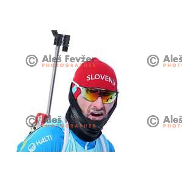 Jakov Fak of Slovenia competes in Men’s Biathlon Team relay 4x7.5 km in Zhangjiakou venue of Beijing 2022 Winter Olympic Games, China on February 15, 2022 