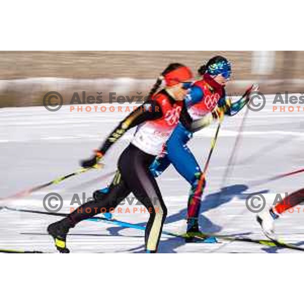 Eva Urevc (SLO) competes in Women\'s Cross Country Team Sprint Classic in Zhangjiakou venue of Beijing 2022 Winter Olympic Games, China on February 16, 2022