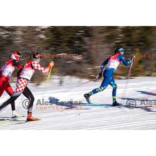 Eva Urevc (SLO) competes in Women\'s Cross Country Team Sprint Classic in Zhangjiakou venue of Beijing 2022 Winter Olympic Games, China on February 16, 2022