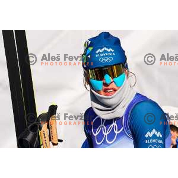 Anamarija Lampic (SLO) after Women\'s Cross Country Team Sprint Classic in Zhangjiakou venue of Beijing 2022 Winter Olympic Games, China on February 16, 2022
