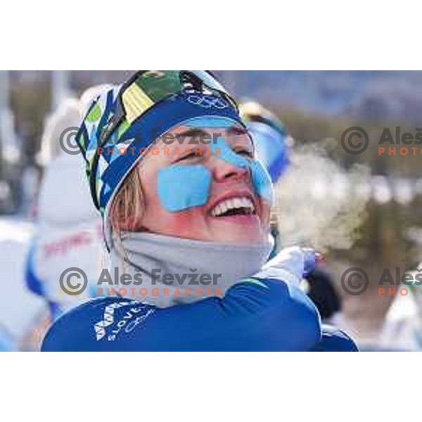 Anamarija Lampic (SLO) after Women\'s Cross Country Team Sprint Classic in Zhangjiakou venue of Beijing 2022 Winter Olympic Games, China on February 16, 2022