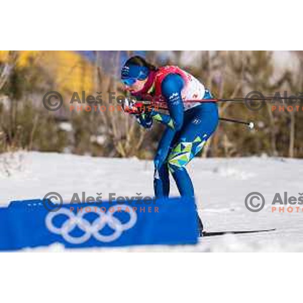 Eva Urevc (SLO) competes in Women\'s Cross Country Team Sprint Classic in Zhangjiakou venue of Beijing 2022 Winter Olympic Games, China on February 16, 2022
