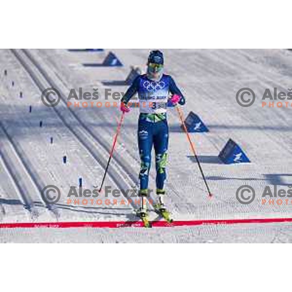 Anamarija Lampic (SLO) competes in Women\'s Cross Country Team Sprint Classic in Zhangjiakou venue of Beijing 2022 Winter Olympic Games, China on February 16, 2022