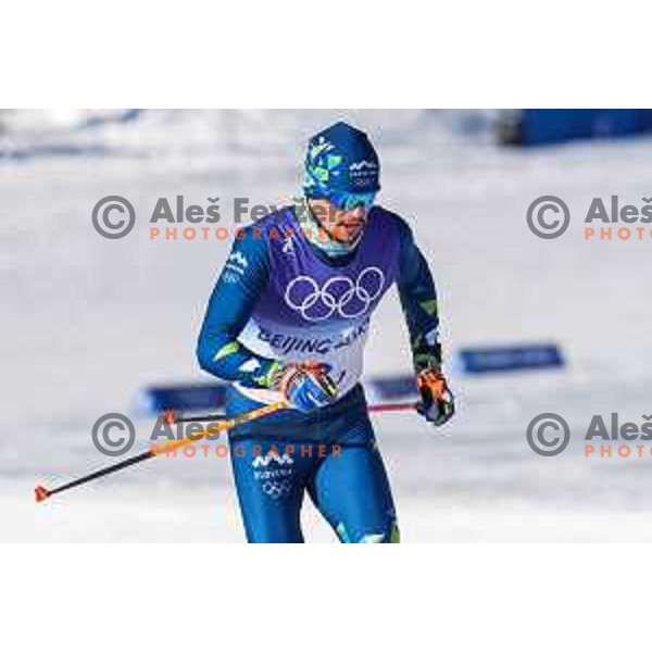 Miha Simenc (SLO) competes in Men\'s Cross Country Team Sprint Classic in Zhangjiakou venue of Beijing 2022 Winter Olympic Games, China on February 16, 2022