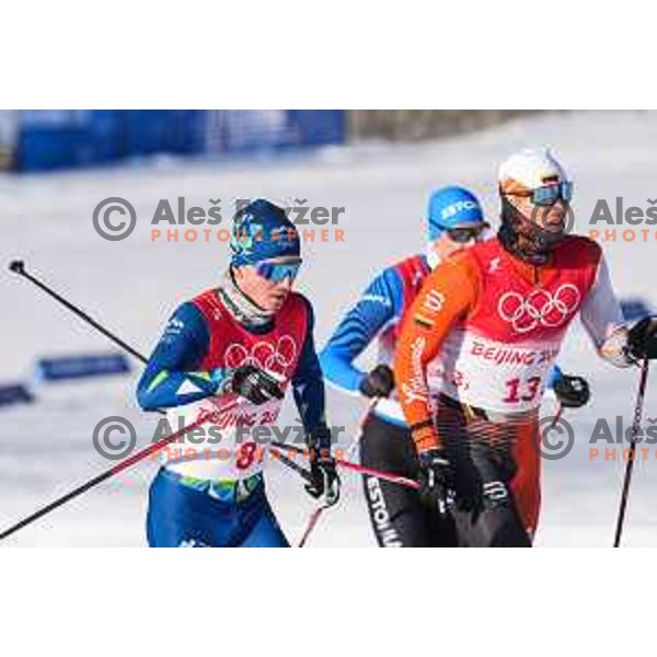 Vili Crv (SLO) competes in Men\'s Cross Country Team Sprint Classic in Zhangjiakou venue of Beijing 2022 Winter Olympic Games, China on February 16, 2022