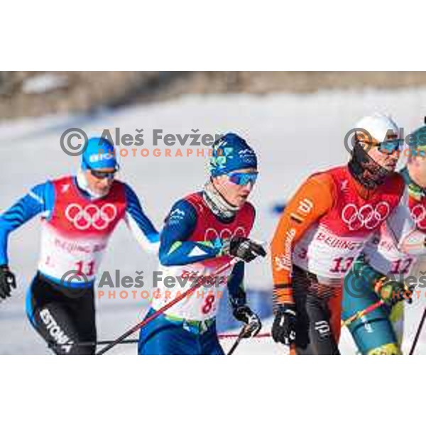Vili Crv (SLO) competes in Men\'s Cross Country Team Sprint Classic in Zhangjiakou venue of Beijing 2022 Winter Olympic Games, China on February 16, 2022