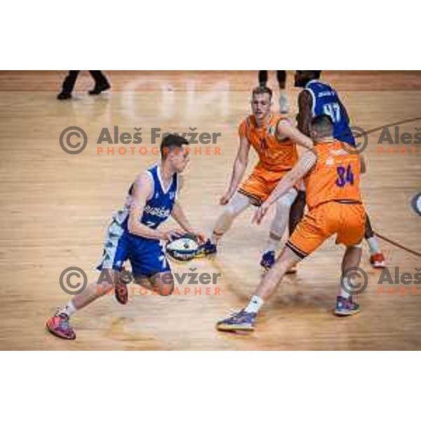 Petar Vujacic in action during Spar Cup semi-finals basketball match between Helios Suns and Rogaska in Kodeljevo, Ljubljana, Slovenia on February 17, 2022. Photo: Jure Banfi/www.alesfevzer.com