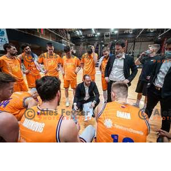 Dejan Jakara, head coach of Helios Suns during Spar Cup semi-finals basketball match between Helios Suns and Rogaska in Kodeljevo, Ljubljana, Slovenia on February 17, 2022. Photo: Jure Banfi/www.alesfevzer.com