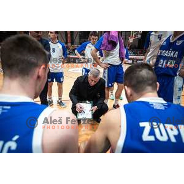 Damjan Novakovic, head coach of Rogaska during Spar Cup semi-finals basketball match between Helios Suns and Rogaska in Kodeljevo, Ljubljana, Slovenia on February 17, 2022. Photo: Jure Banfi/www.alesfevzer.com