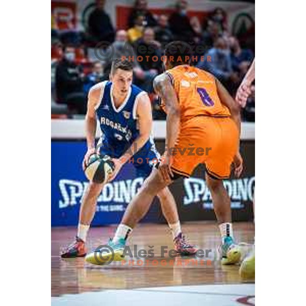Petar Vujacic in action during Spar Cup semi-finals basketball match between Helios Suns and Rogaska in Kodeljevo, Ljubljana, Slovenia on February 17, 2022. Photo: Jure Banfi/www.alesfevzer.com