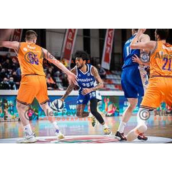 Terry Lee Armstrong in action during Spar Cup semi-finals basketball match between Helios Suns and Rogaska in Kodeljevo, Ljubljana, Slovenia on February 17, 2022. Photo: Jure Banfi/www.alesfevzer.com
