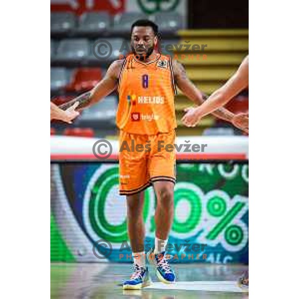 Carlbe Lee Ervin in action during Spar Cup semi-finals basketball match between Helios Suns and Rogaska in Kodeljevo, Ljubljana, Slovenia on February 17, 2022. Photo: Jure Banfi/www.alesfevzer.com
