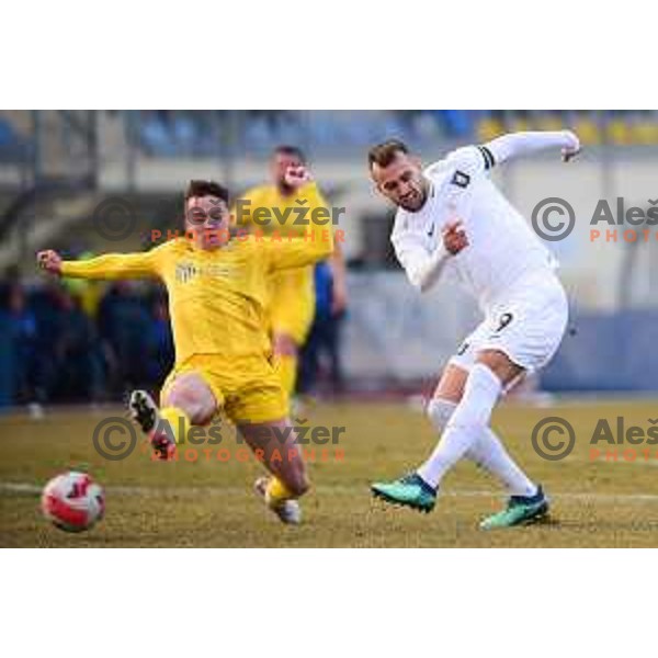 Mustafa Nukic in action during Prva Liga Telemach 2021-2022 football match between Domzale and Olimpija in Domzale, Slovenia on February 17, 2022 